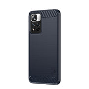 For Xiaomi Redmi Note11 Pro / Note 11 Pro+ MOFI Gentleness Series Brushed Texture Carbon Fiber Soft TPU Phone Case(Blue)