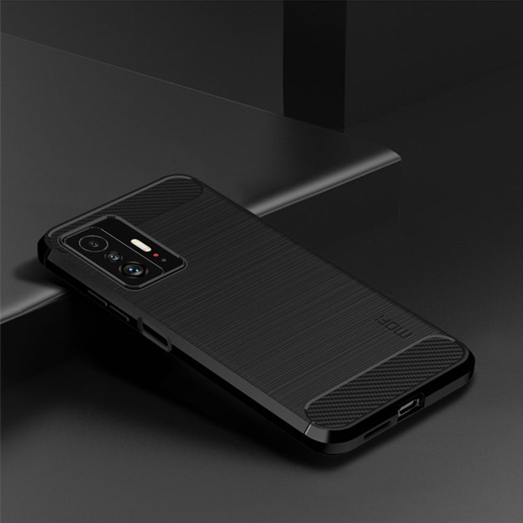 For Xiaomi Mi 11T / 11T Pro MOFI Gentleness Series Brushed Texture Carbon Fiber Soft TPU Phone Case(Black)