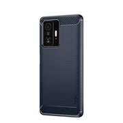For Xiaomi Mi 11T / 11T Pro MOFI Gentleness Series Brushed Texture Carbon Fiber Soft TPU Phone Case(Blue)