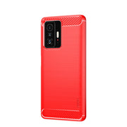 For Xiaomi Mi 11T / 11T Pro MOFI Gentleness Series Brushed Texture Carbon Fiber Soft TPU Phone Case(Red)