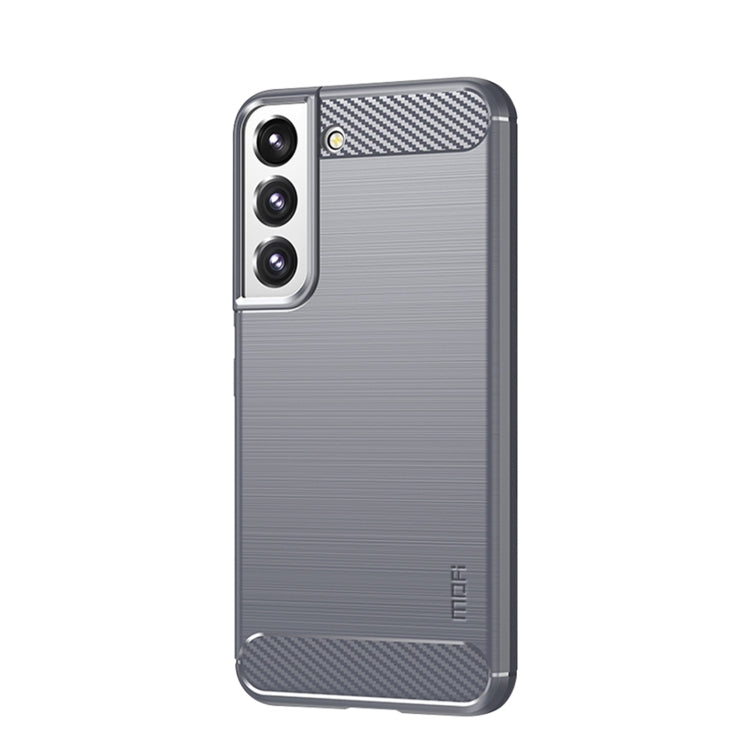 For Samsung Galaxy S22 5G MOFI Gentleness Series Brushed Texture Carbon Fiber Soft TPU Case(Gray)