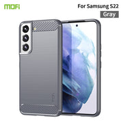 For Samsung Galaxy S22 5G MOFI Gentleness Series Brushed Texture Carbon Fiber Soft TPU Case(Gray)