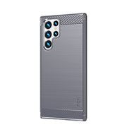 For Samsung Galaxy S22 Ultra 5G MOFI Gentleness Series Brushed Texture Carbon Fiber Soft TPU Case(Gray)