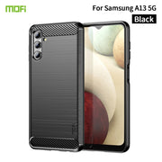 For Samsung Galaxy A13 5G MOFI Gentleness Series Brushed Texture Carbon Fiber Soft TPU Case(Black)