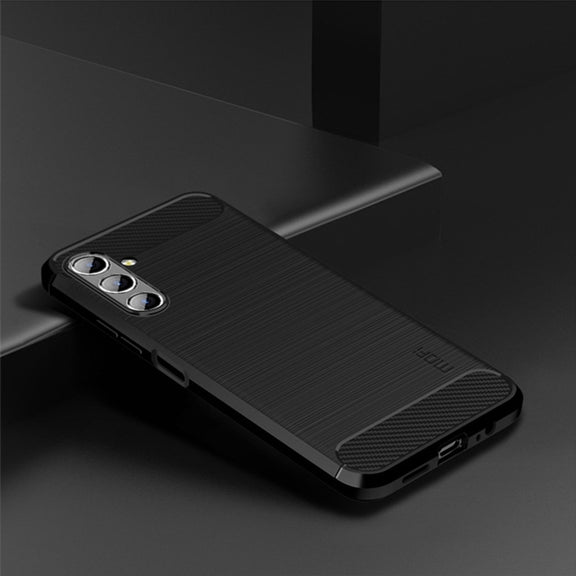 For Samsung Galaxy A13 5G MOFI Gentleness Series Brushed Texture Carbon Fiber Soft TPU Case(Black)