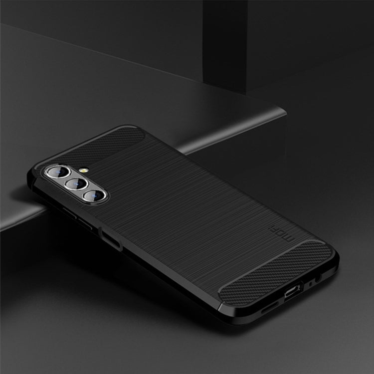 For Samsung Galaxy A13 5G MOFI Gentleness Series Brushed Texture Carbon Fiber Soft TPU Case(Black)
