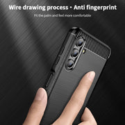 For Samsung Galaxy A13 5G MOFI Gentleness Series Brushed Texture Carbon Fiber Soft TPU Case(Blue)