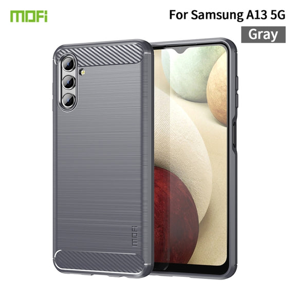 For Samsung Galaxy A13 5G MOFI Gentleness Series Brushed Texture Carbon Fiber Soft TPU Case(Gray)