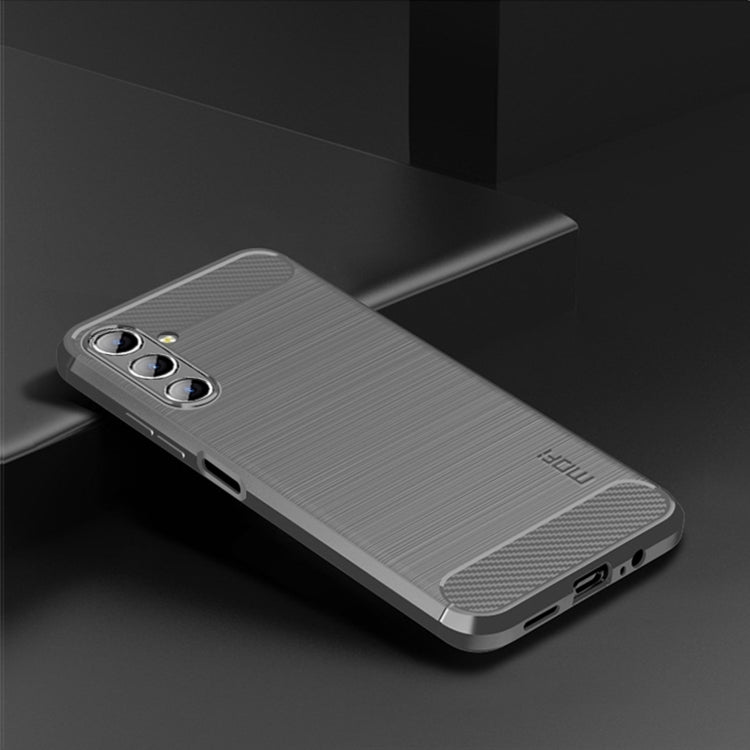For Samsung Galaxy A13 5G MOFI Gentleness Series Brushed Texture Carbon Fiber Soft TPU Case(Gray)