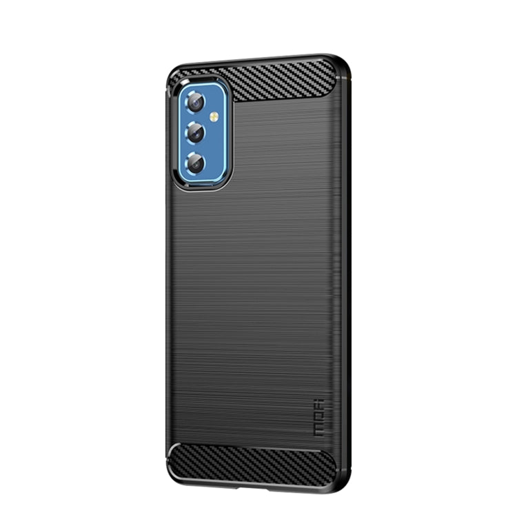 For Samsung Galaxy M52 5G MOFI Gentleness Series Brushed Texture Carbon Fiber Soft TPU Case(Black)