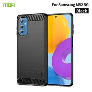 For Samsung Galaxy M52 5G MOFI Gentleness Series Brushed Texture Carbon Fiber Soft TPU Case(Black)