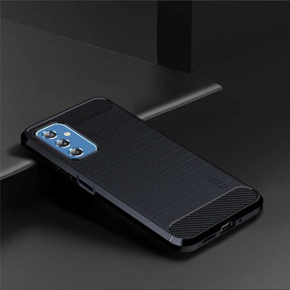 For Samsung Galaxy M52 5G MOFI Gentleness Series Brushed Texture Carbon Fiber Soft TPU Case(Blue)