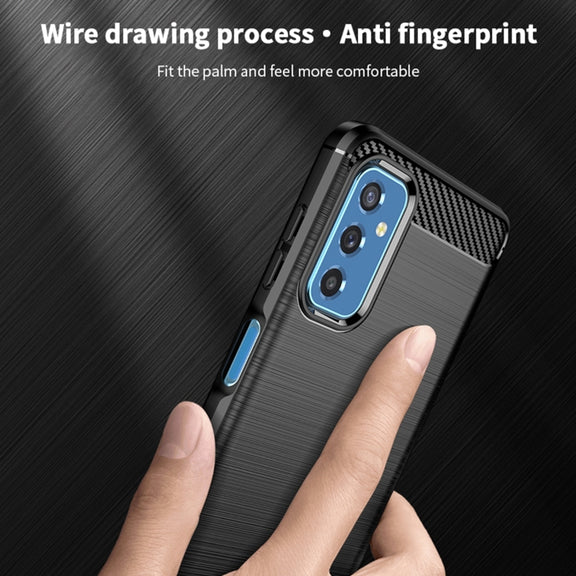 For Samsung Galaxy M52 5G MOFI Gentleness Series Brushed Texture Carbon Fiber Soft TPU Case(Red)