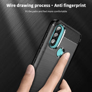 For Motorola Moto E20 / E30 / E40 MOFI Gentleness Series Brushed Texture Carbon Fiber Soft TPU Case(Blue)