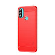 For Motorola Moto E20 / E30 / E40 MOFI Gentleness Series Brushed Texture Carbon Fiber Soft TPU Case(Red) - Motorola Cases by MOFI | Online Shopping South Africa | PMC TechLife | Buy Now Pay Later Mobicred