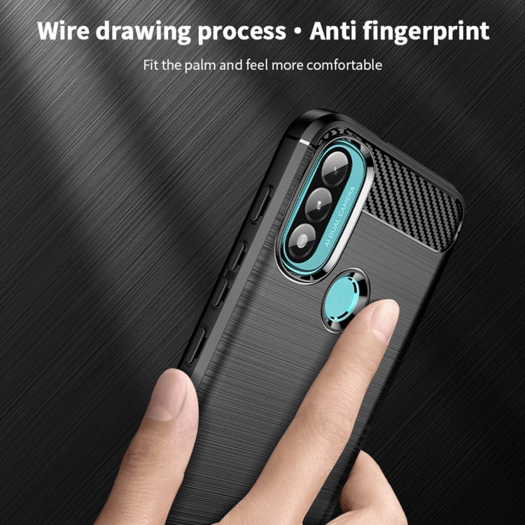 For Motorola Moto E20 / E30 / E40 MOFI Gentleness Series Brushed Texture Carbon Fiber Soft TPU Case(Red)