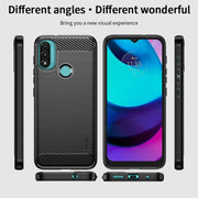 For Motorola Moto E20 / E30 / E40 MOFI Gentleness Series Brushed Texture Carbon Fiber Soft TPU Case(Red)