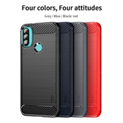 For Motorola Moto E20 / E30 / E40 MOFI Gentleness Series Brushed Texture Carbon Fiber Soft TPU Case(Red)
