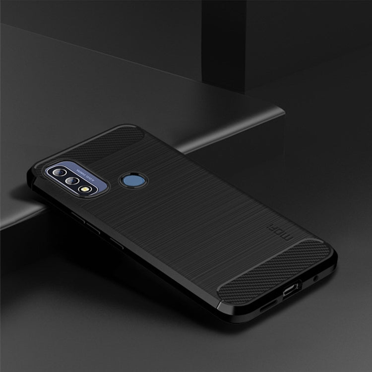 For Motorola Moto G Pure 2021 MOFI Gentleness Series Brushed Texture Carbon Fiber Soft TPU Case(Black)