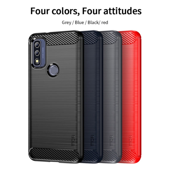 For Motorola Moto G Pure 2021 MOFI Gentleness Series Brushed Texture Carbon Fiber Soft TPU Case(Blue)
