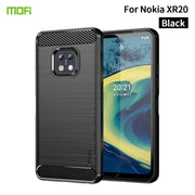 For Nokia XR20 MOFI Gentleness Series Brushed Texture Carbon Fiber Soft TPU Case(Black)