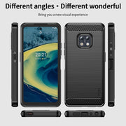 For Nokia XR20 MOFI Gentleness Series Brushed Texture Carbon Fiber Soft TPU Case(Blue)