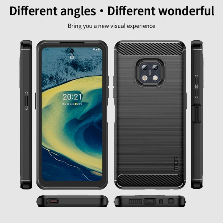 For Nokia XR20 MOFI Gentleness Series Brushed Texture Carbon Fiber Soft TPU Case(Blue)