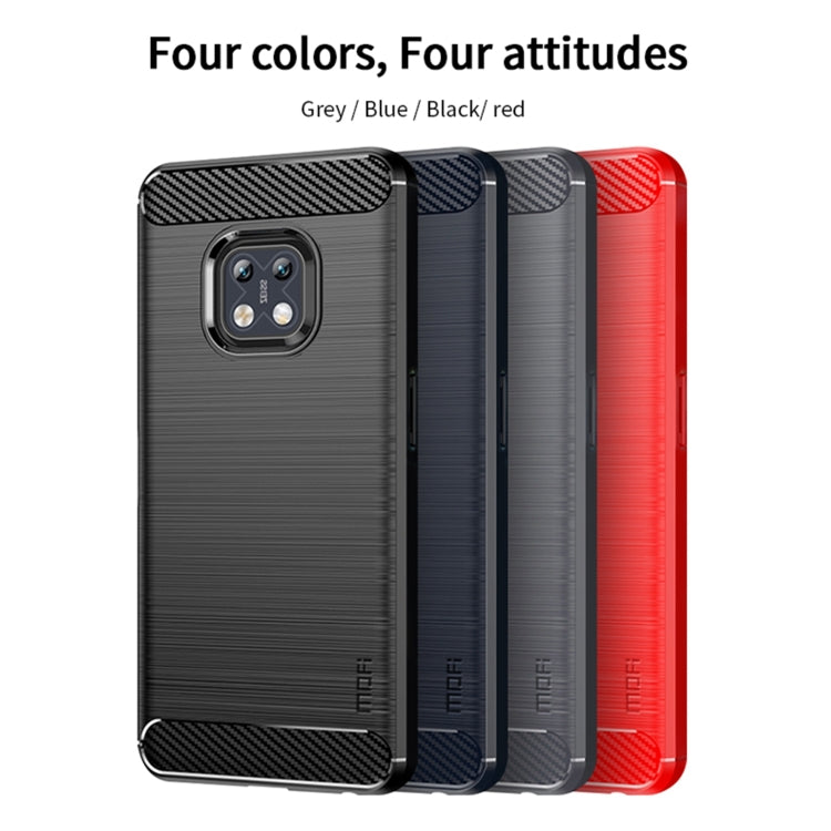 For Nokia XR20 MOFI Gentleness Series Brushed Texture Carbon Fiber Soft TPU Case(Blue)