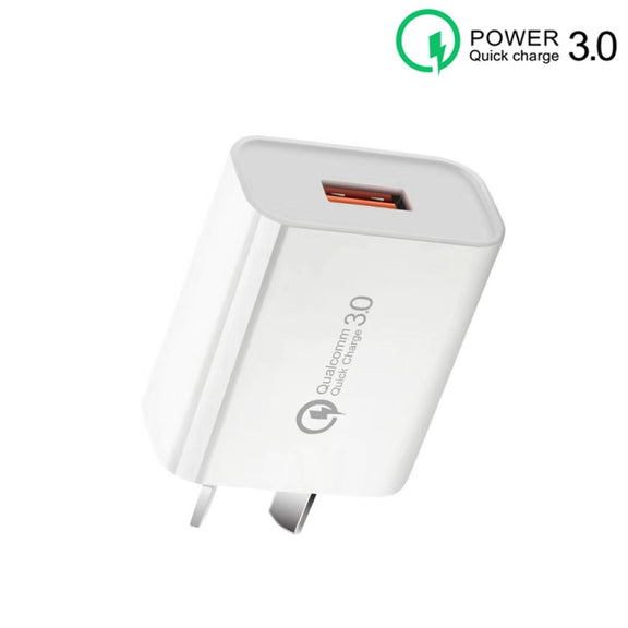 CA-25 QC3.0 USB 3A Fast Charger for Mobile Phone, AU Plug(White)