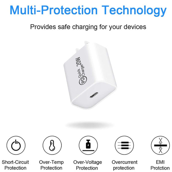 AU-20W PD USB-C / Type-C Travel Charger for Mobile Phone, AU Plug