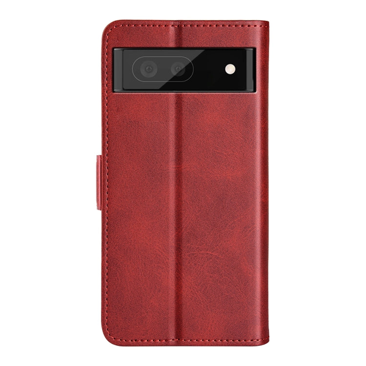 For Google Pixel 6a Dual-side Magnetic Buckle Leather Phone Case(Red)