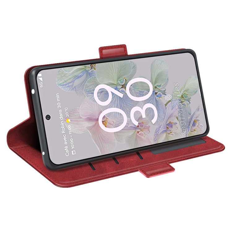 For Google Pixel 6a Dual-side Magnetic Buckle Leather Phone Case(Red)