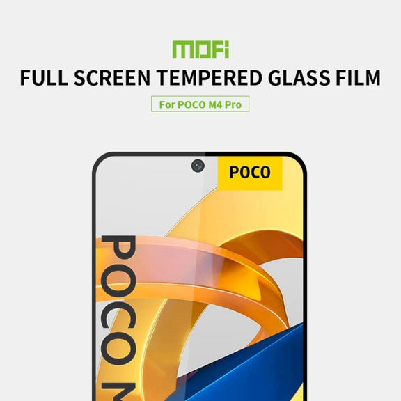 For Xiaomi Poco M4 Pro 5G MOFI 9H 2.5D Tempered Glass Full Film(Black)