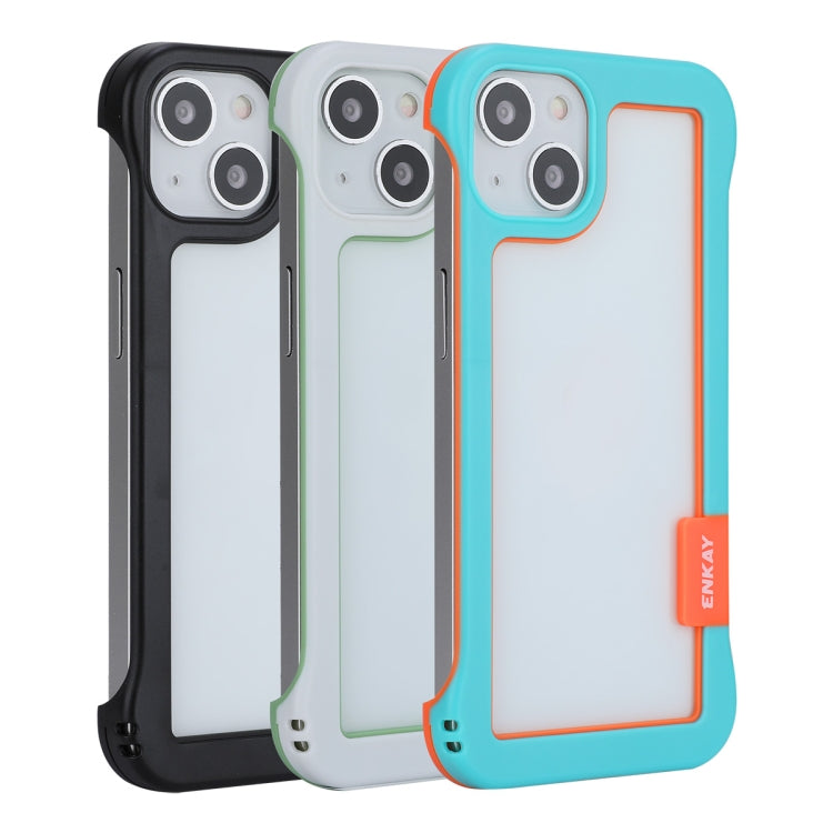 For iPhone 13 ENKAY Frameless Hollow Shockproof PC Case(White)