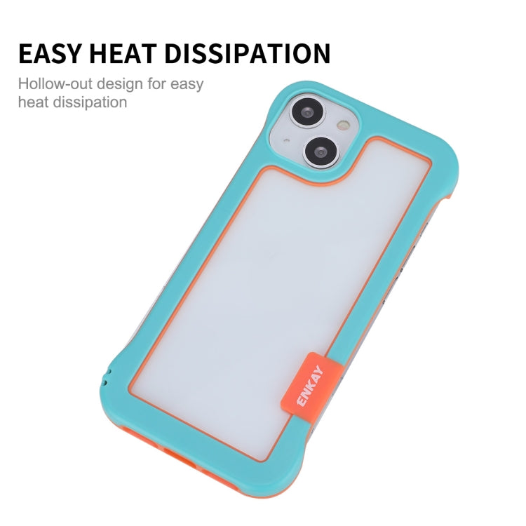 For iPhone 13 ENKAY Frameless Hollow Shockproof PC Case(White)