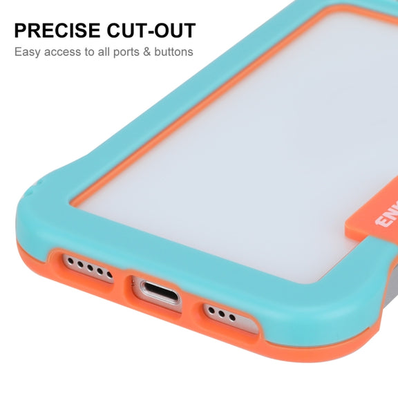 For iPhone 13 ENKAY Frameless Hollow Shockproof PC Case(White)