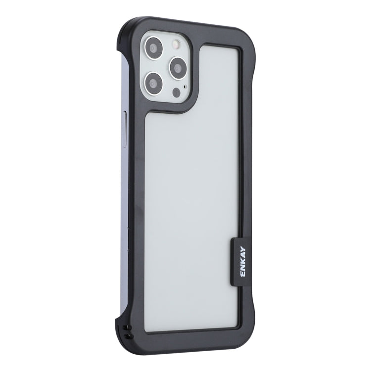 For iPhone 12 / 12 Pro ENKAY Frameless Hollow Shockproof PC Case(Black)