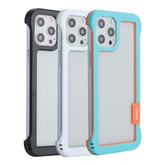 For iPhone 12 / 12 Pro ENKAY Frameless Hollow Shockproof PC Case(Black)
