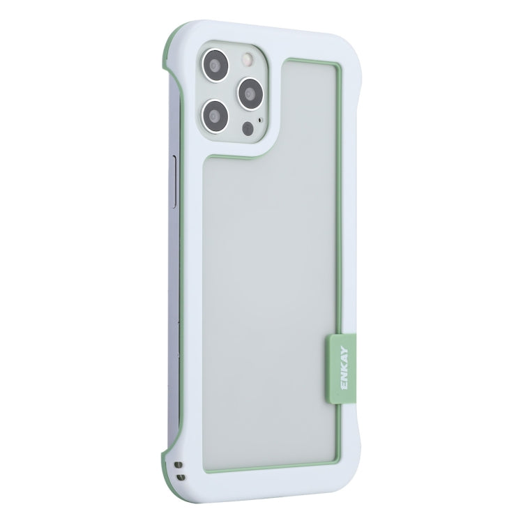 For iPhone 12 Pro Max ENKAY Frameless Hollow Shockproof PC Case(White)