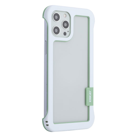 For iPhone 12 Pro Max ENKAY Frameless Hollow Shockproof PC Case(White)