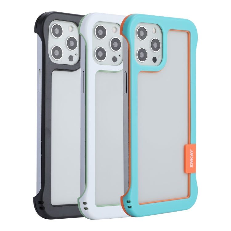 For iPhone 12 Pro Max ENKAY Frameless Hollow Shockproof PC Case(Blue)