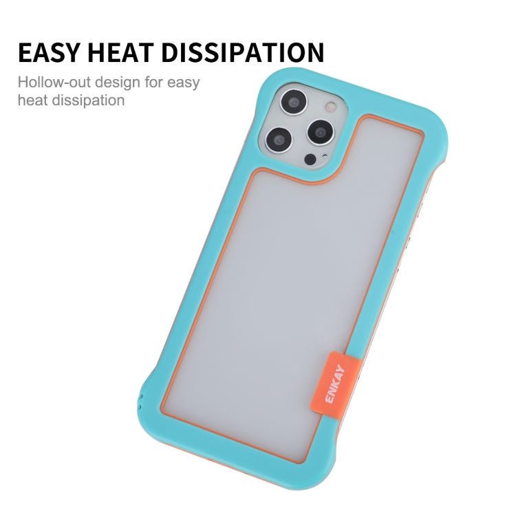 For iPhone 12 Pro Max ENKAY Frameless Hollow Shockproof PC Case(Blue)