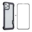 For iPhone 12 Pro Max ENKAY Frameless Hollow PC Case + Glass Film(Black) - iPhone 12 Pro Max Cases by ENKAY | Online Shopping South Africa | PMC TechLife | Buy Now Pay Later Mobicred