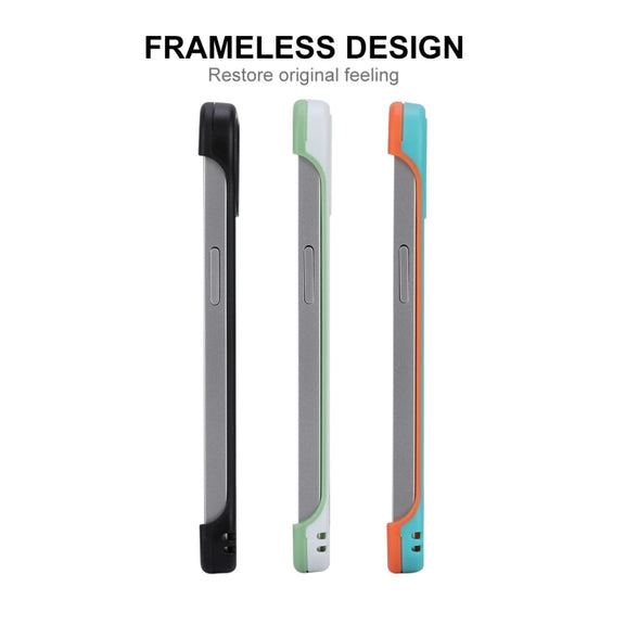 For iPhone 12 Pro Max ENKAY Frameless Hollow PC Case + Glass Film(Blue)