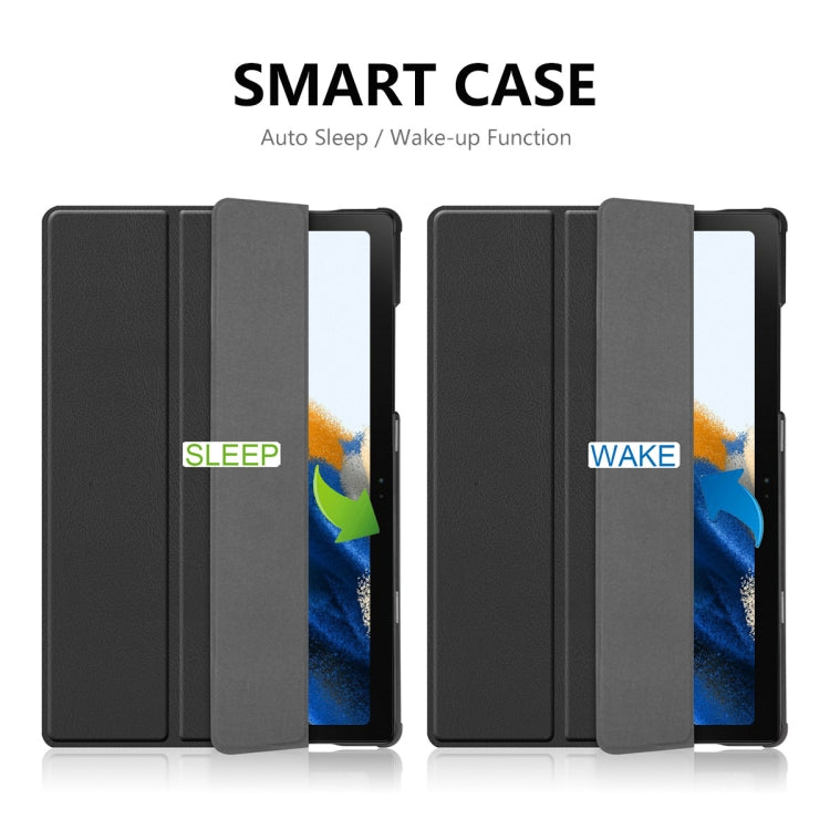 For Samsung Galaxy Tab A8 10.5 2021 ENKAY Custer Texture Leather Smart Tablet Case(Black)