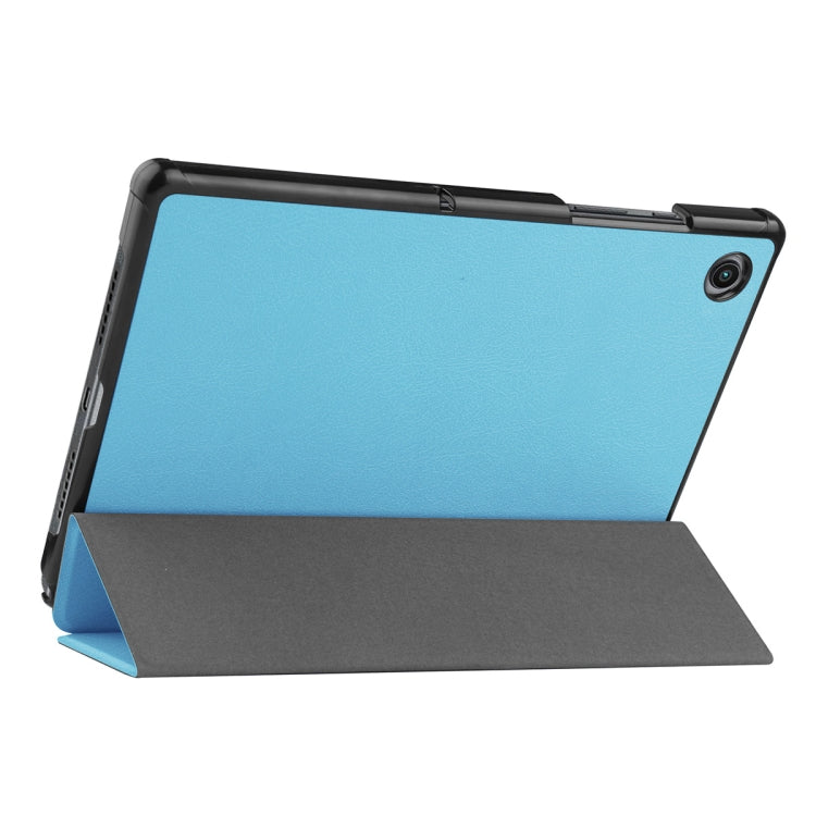For Samsung Galaxy Tab A8 10.5 2021 ENKAY Custer Texture Leather Smart Tablet Case(Light Blue)