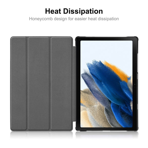 For Samsung Galaxy Tab A8 10.5 2021 ENKAY Custer Texture Leather Smart Tablet Case(Black)