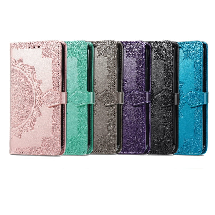 For OPPO Reno7 5G Mandala Flower Embossed Flip Leather Phone Case(Rose Gold)