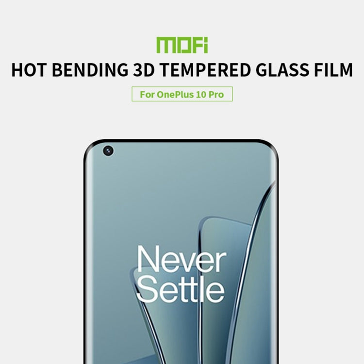 For OnePlus 10 Pro MOFI 9H 3D Explosion-proof Hot Bending Tempered Glass Full Film(Black)