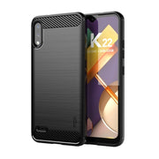 For LG K22 / K22 Plus MOFI Gentleness Brushed Carbon Fiber Soft TPU Case(Black)